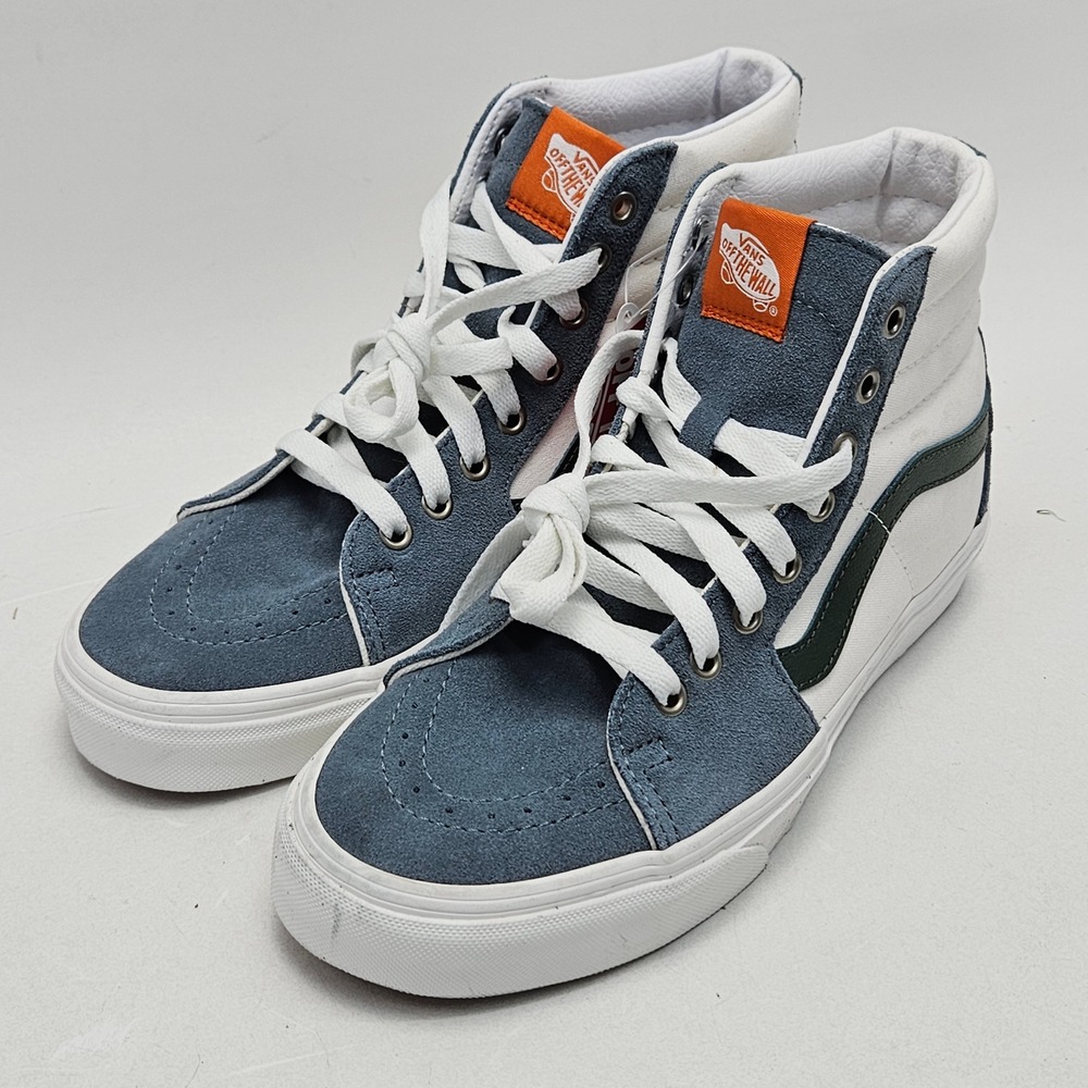 Vans Sk8-Hi Slate Blue White Green High Top Skate Shoes 721454 Mens 8 Womens 9.5
